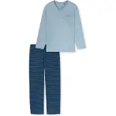 Schiesser Schlafanzug Comfort Essentials in Eisblau | Gr.: 52