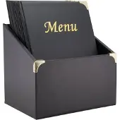 Securit 10 stk A4 BASIC menuomslag i opbevaringsboks i sort