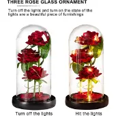 Gistuch Rosenornament aus Glaskuppel Dekoobjekte