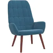 vidaXL Relaxsessel mit Hocker Blau Samt
