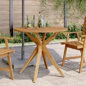 vidaXL Möbel Gartentisch Rund Ø85x75 cm Massivholz Akazie - Gartentische &50822