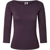 Pieces Pcphoebe U-boot-ausschnitt Oberteil Mit 3/4-ärmeln | Violett | XL