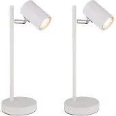 Globo Lighting 2x Tischleuchte, JAMES, Weiß, Metall, Aluminium, flexibel verstellbar