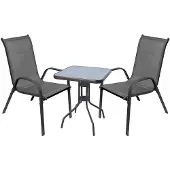 Mojawo 3-tlg. Bistro Garnitur Balkonset Garnitur Tisch + 2 Stapelstühle