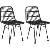vidaXL 3-tlg. Garten-Essgruppe Schwarz Poly Rattan