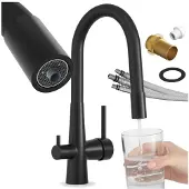 Granitan - Küchenarmatur - Spültischarmatur - Schwarz matt - Wasserhahn Küche - MALTA