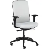 Beliani Bürostuhl Hellgrau Stoff Verstellbare Lendenwirbelstütze Verstellbare Armlehnen Drehbar Höhenverstellbar Ergonomischer Schreibtischstuhl