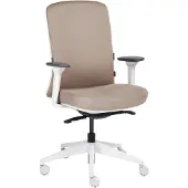 Beliani Bürostuhl Taupe Stoff Verstellbare Lendenwirbelstütze Verstellbare Armlehnen Drehbar Höhenverstellbar Ergonomischer Schreibtischstuhl