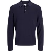 Jack & Jones Herren - Cooper Strick-Poloshirt mit Langarm - Night Sky