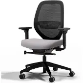 Assmann Ergonomischer Bürostuhl Atessa mit Netzrücken Hellgrau, 62,5x53x99,8cm