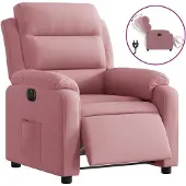 vidaXL Relaxsessel Elektrisch Rosa Samt
