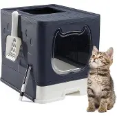 Famanu Katzenklo Klappbar mit Clip-On Design - Schwarz