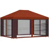 vidaXL Pavillon mit Seitenwänden 4 x 3 m Terrakotta
