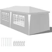 Eikuavons Pavillon 3x6 m Weiß Gartenpavillon Partyzelt mit Seitenteilen für Garten Camping
