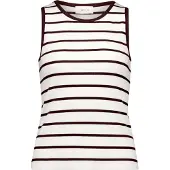 Cartoon Tanktop "Basic-Top mit Rundhalsausschnitt", Damen, Gr. 40, bunt (weiß, braun), Obermaterial: 95% Baumwolle CO. 5% Elasthan EL., Tops Tanktop