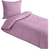 TRAUMSCHLAF Uni Mako-Satin Bettwäsche 140x200 cm + 70x90 cm mauve