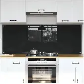 vidaXL Küchenrückwand 2 stk. Schwarz 80 x 60 cm Gehärtetes Glas