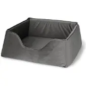 Fressnapf Tierbett Sleepy Deluxe, Grau, 80x80x23 cm, recycelt, abnehmbar & waschbar, Anti-Rutsch für Katzen & kleine Hunde