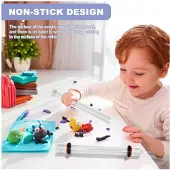 Exogio Werkzeugset für Polymerclay, 2-Teiliges Nudelholz, Acryl-Nudelholz mit Dickenringen, für DIY-Projekte