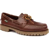 Sebago für Herren. 7001HU0 Ranger Bootsschuhe aus braunem Wachsleder (43), Wohnung, 1 bis 3 cm, Schnürsenkel, Lässig
