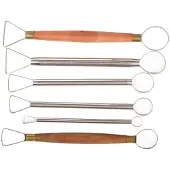 ISTOVO 6 Stück Edelstahl-Tonmodellschaber für Keramikrohlinge, DIY-Töpferei, Feinschnitzerei, Öltonmodellschaber