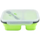 ISTOVO Faltbare Silikon-Bento-Box, Mikrowellengeeigneter Lunchbehälter, Grün