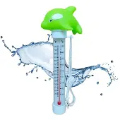 Wella Fischpool-Thermometer, Schwimmender Wassertemperaturtester für Spa-Teich-Innenpools, Grün
