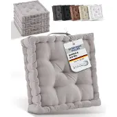 Beautissu STUHLKISSEN Mila 40/40/8cm Taupe (4tlg)
