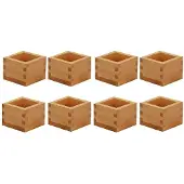 Exogio 8-Teiliges Japanisches Kultur-Holz-Sakebecher-Masu-Set mit Quadratischem Holztablett für Weingläser, Dessertbox