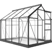 Outsunny Gewächshaus Aluminium Treibhaus mit Dachfenster 190 x 252 x 201 cm