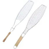 Tlily Fischgrillzange, Ergonomisch, Flacher Griff, Einfache Grillzange, Tragbarer Fischgrill
