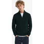 Superdry für Herren. M6110731A Preppy Cable Sweatshirt mit halbem Reißverschluss in Grün (L), Lässig, Baumwolle