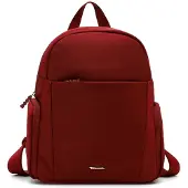 Tamaris Rucksack "Rucksack TAS Maria", Damen, Gr. B/H/T: 28cm x 34cm x 12cm, rot (wine 690), Polyester, Rucksäcke Rucksack