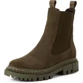 Tamaris Da.-Stiefel Veloursleder Olive