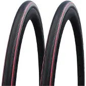 Schwalbe 2x Lugano II 25-622 rot-schwarz Faltreifen K-Guard 700x25C Mantel