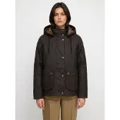 Barbour für Damen. LWX1594 Georgette Wax Jacke dunkelbraun (M), Lässig, Baumwolle