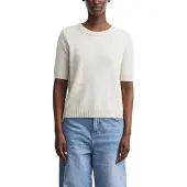 Comma Strickpullover Sommer-Wollpullover mit Kurzarm