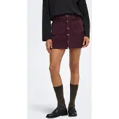 ONLY Cordrock "ONLAMAZING HW CORD SKIRT", Damen, Gr. L (40), lila (fudge), Cord, Obermaterial: 98% Baumwolle, 2% Elasthan, unifarben, mini, Röcke Cordrock, Baumwollmischung