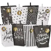 Sonstiges Adventskalender zum Befüllen - Schwarz-Weiß Motiv-Papier Tüten - Weihnachtsdekoration
