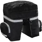 Famanu Fahrradtasche 3-teilig - Abnehmbare Rucksack - Schwarz