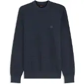 BOSS Pullover aus Baumwoll-Piqué mit Logo-Patch Grösse S