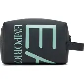 Emporio Armani Unisex. 245076_3R910 Kosmetiktasche mit schwarzem Maxi-Logo (OSFA), Lässig, Polyurethan