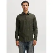 Jack & Jones "JJEFIELD MELANGE SHIRT LS SN" Baumwolle, normal geschnitten
