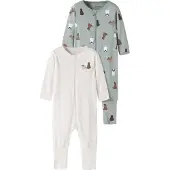 Name it Schlafanzug "NBMNIGHTSUIT 2P ZIP FF DOG NOOS" Packung, 2 aus Baumwolle und Jersey, lockere Passform, mit Säumen zum Umschlagen