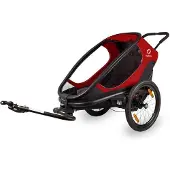 Hamax Outback One Fahrradanhänger inkl. Jogger Kit, Farbe:Rot / Schwarz
