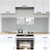 vidaXL Küchenrückwand 2 pcs Hellgrau 80 x 50 cm Gehärtetes Glas