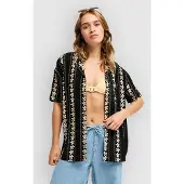 Roxy Crazy Vahini Hemd anthra hbcs real strip Gr. XL