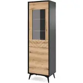 Masseno VITRINE in Schwarz, Goldfarben