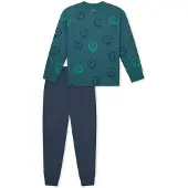 Schiesser Schlafanzug "Pyjama Nightwear", Herren, Gr. 140, bunt (blau, grün), Obermaterial: 100% Baumwolle CO., Homewear-Sets Schlafanzug