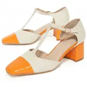 Montevita Zweifarbiger High Heel mit offener Ferse und geschlossener Spitze